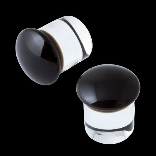 12g Black/Clear Glass Plugs