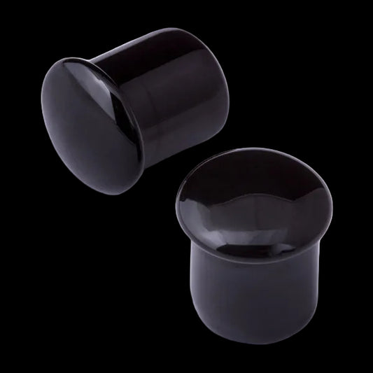 0g Black Glass Plugs