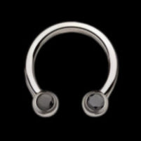 16g 5/16 Black gem Horseshoe Ti.