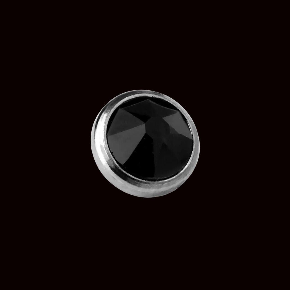 6m Black Rose Cut CZ 14g Threaded Top Ti.