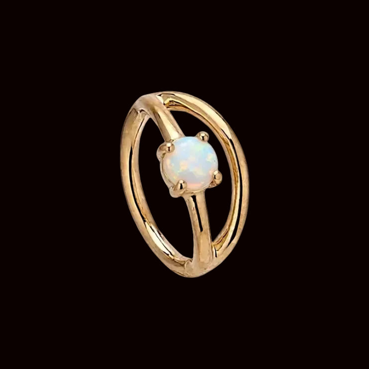 "BOGO" White Opal 18g 5/16 14k Seamring