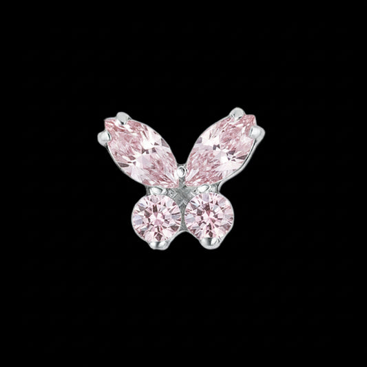 "Butterfly" Pink CZ Ti.