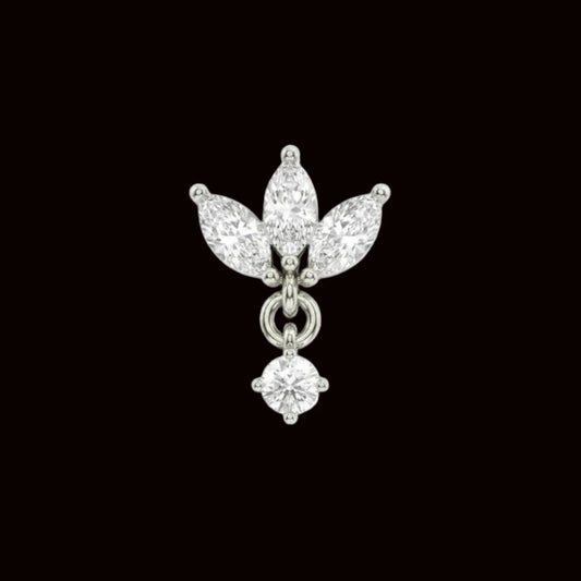 "Clara Dangle" CZ 14k WG