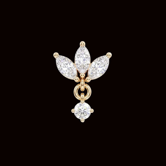 "Clara Dangle" CZ 14k YG