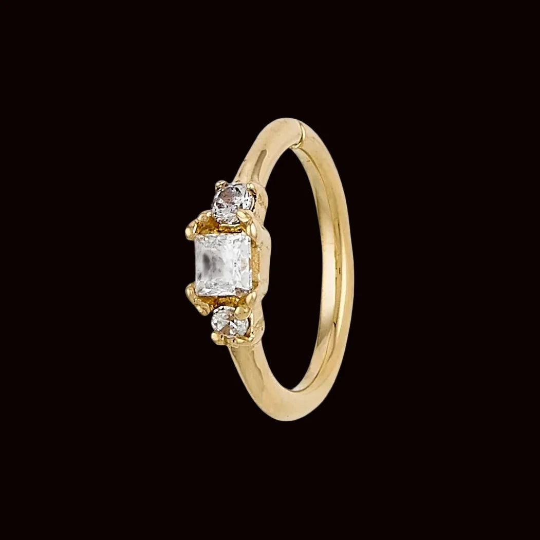 "Classy" CZ 14k YG 18g 5/16 Seamring