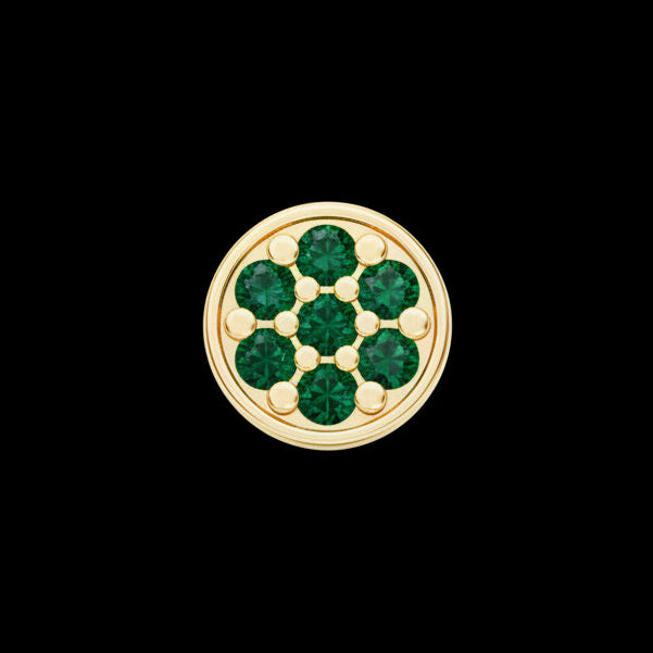 "Cluster Circle" Lab Emerald YG