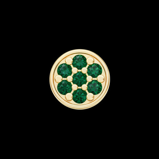 "Cluster Circle" Lab Emerald YG