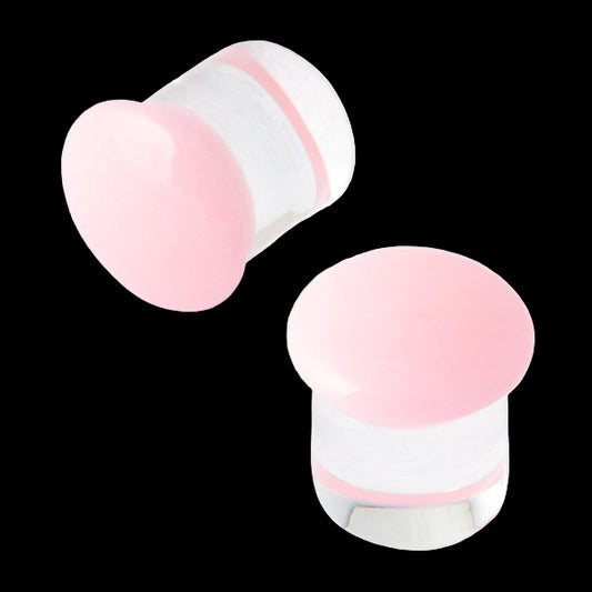 6g Cotton Candy/Clear Glass Plugs