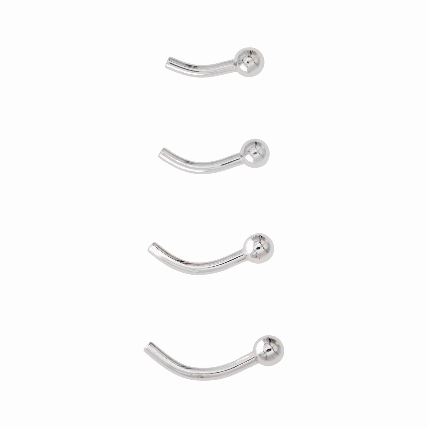 16g 3/8 Ti. Threadless Curve Barbell