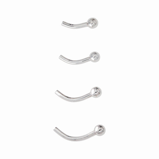 16g 3/8 Ti. Threadless Curve Barbell