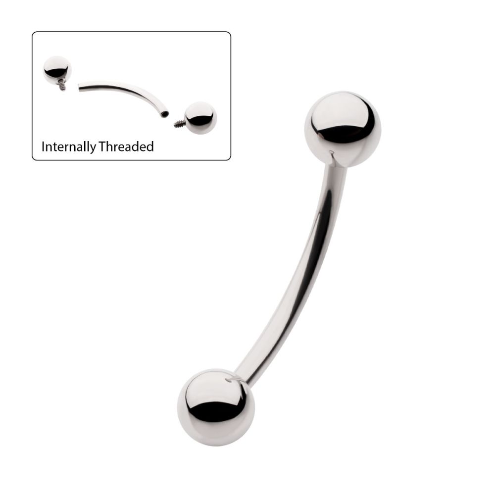 14g 7/16 Ti. Threaded Curve Barbell