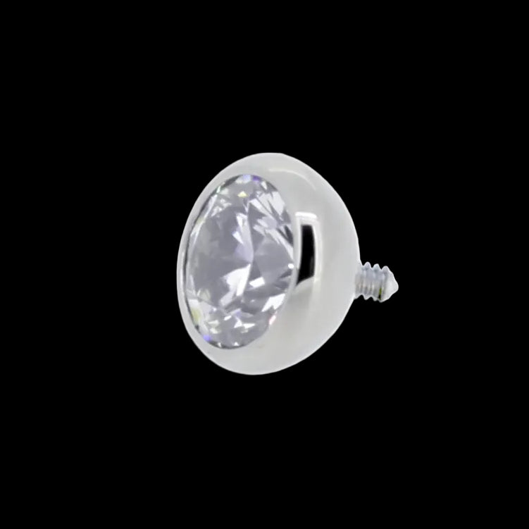 5m CZ Ball Gem 14g Threaded Top Ti.