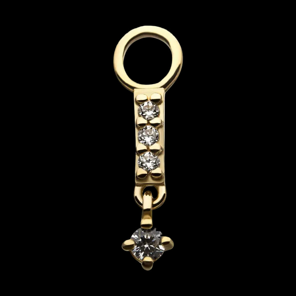 CZ Bar Dangle Charm YG