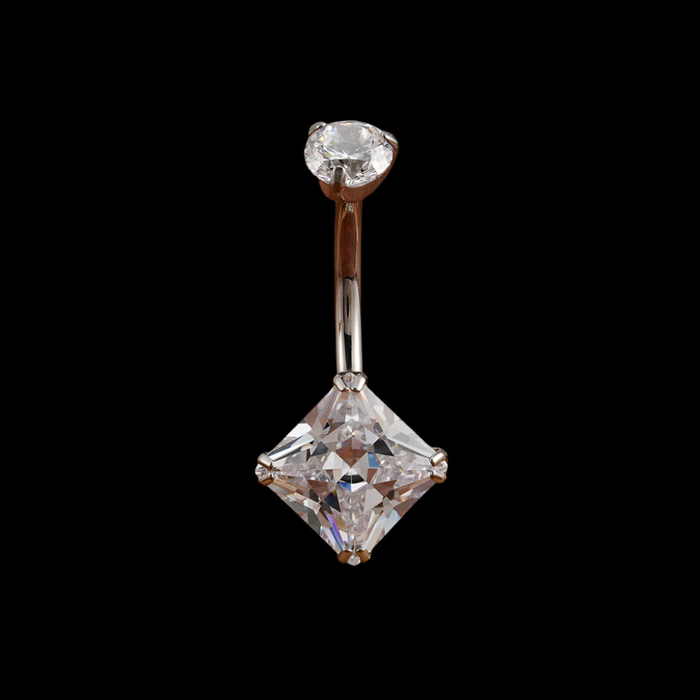 Double CZ Princess Curve Ti.
