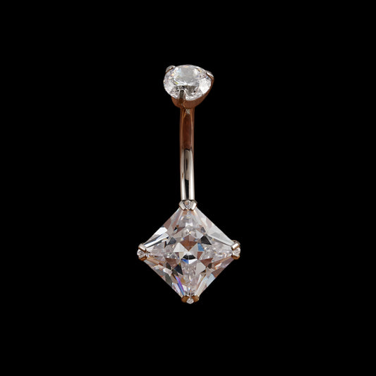 Double CZ Princess Curve Ti.