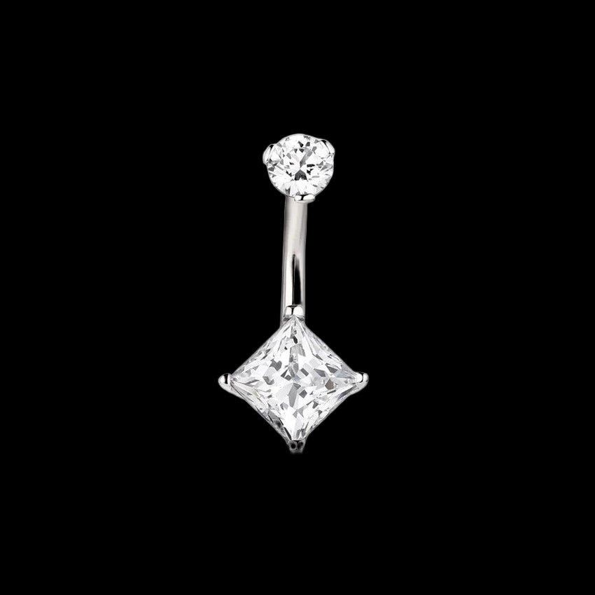 Double CZ Princess Navel Curve Ti.