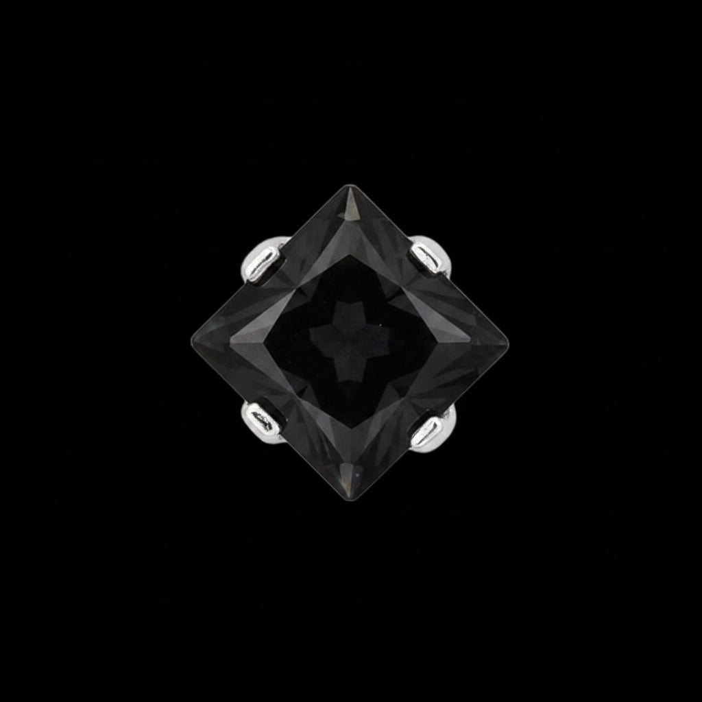 3m Black CZ Princess Prong Ti.