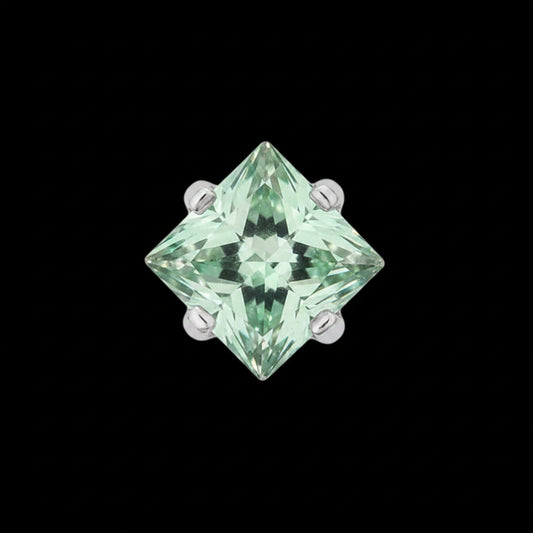 3m Light Green CZ Princess Prong Ti.