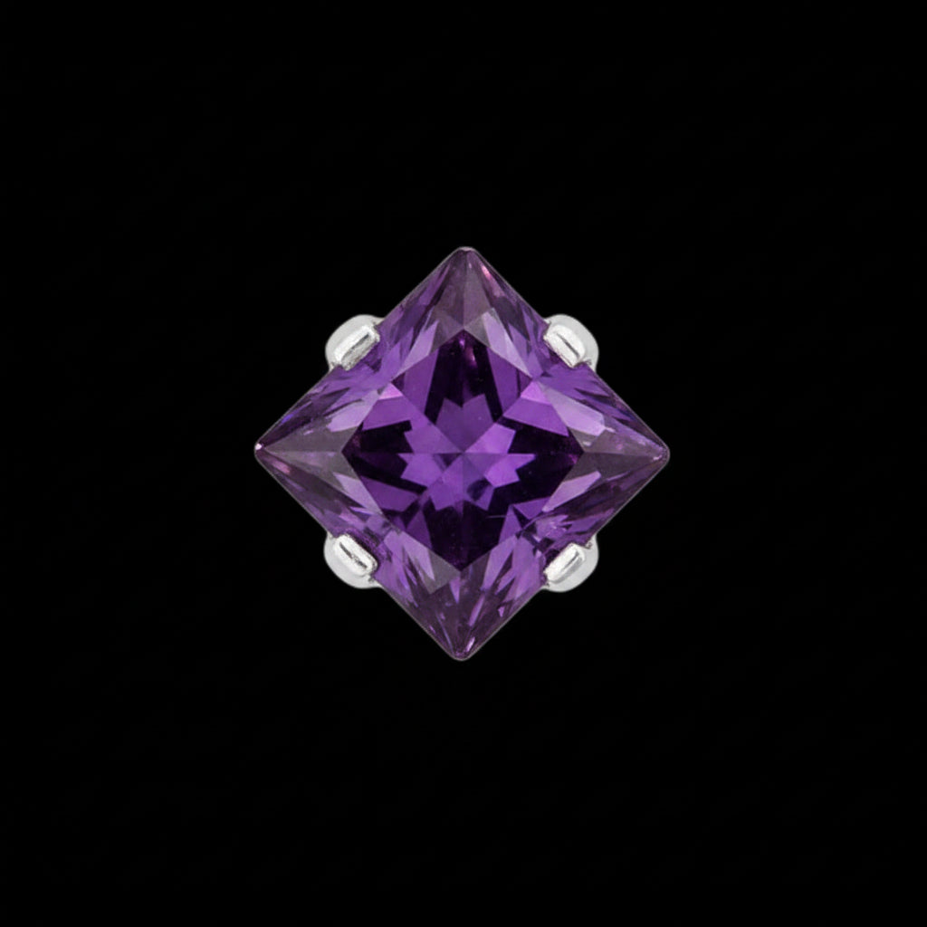 3m Purple CZ Princess Prong Ti.