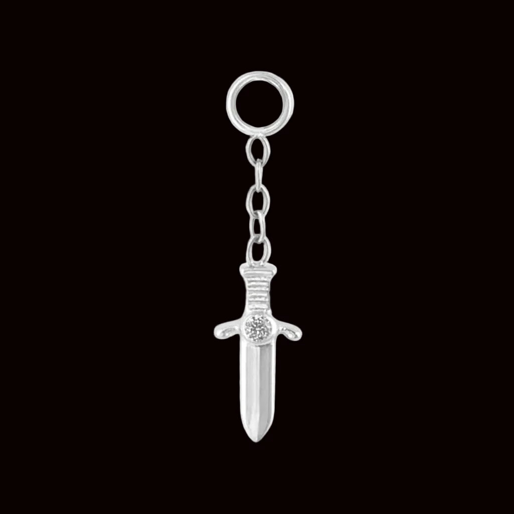 "CZ Dagger Charm" Ti.