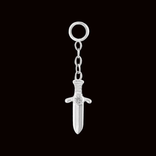 "CZ Dagger Charm" Ti.