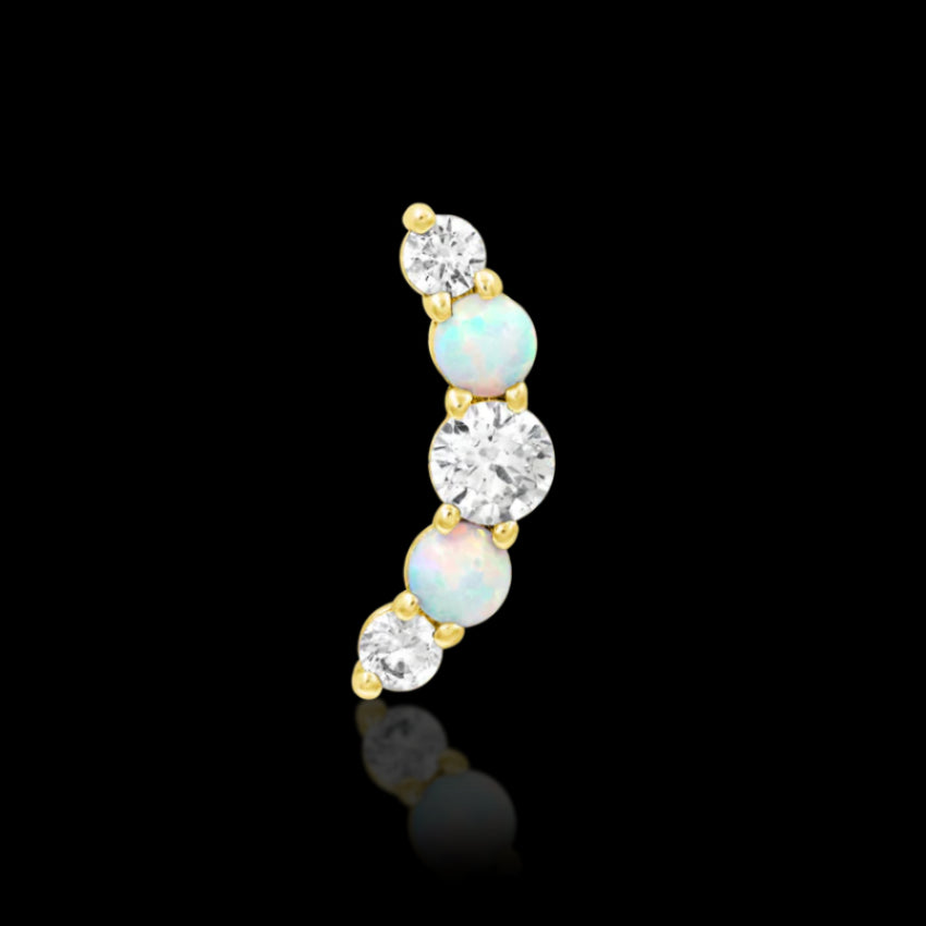 "Dani" White Opal/CZ YG