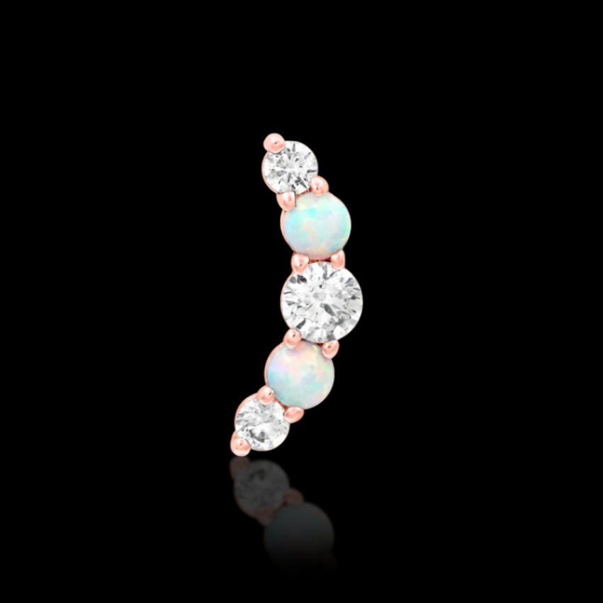 "Dani" White Opal/CZ RG