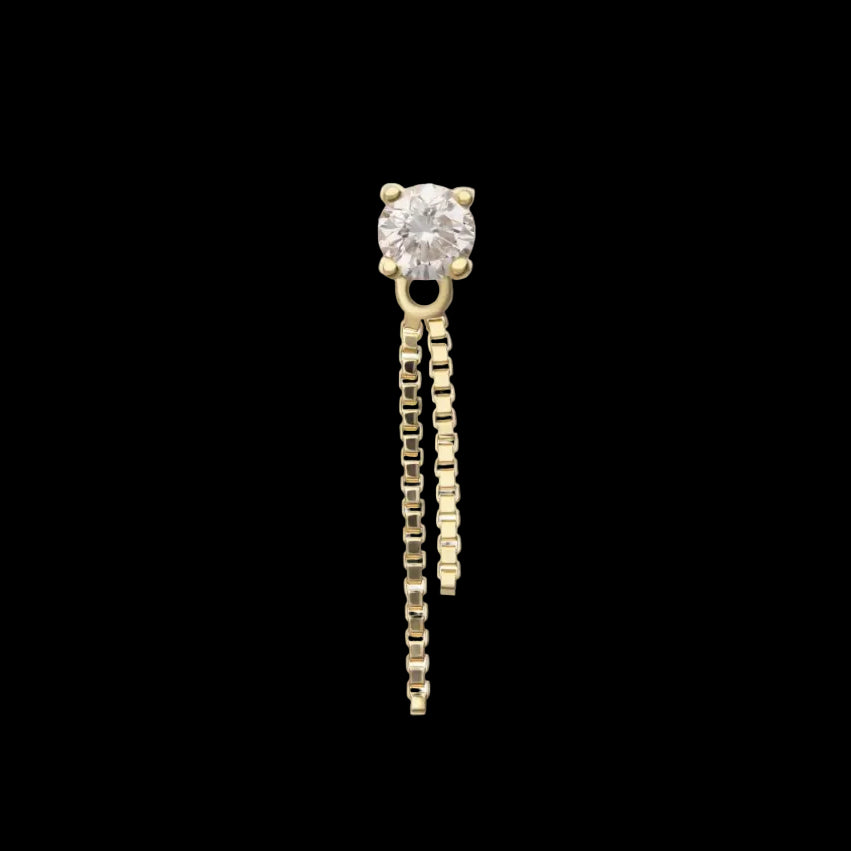 2.5m Lab Diamond Prong Dangle YG