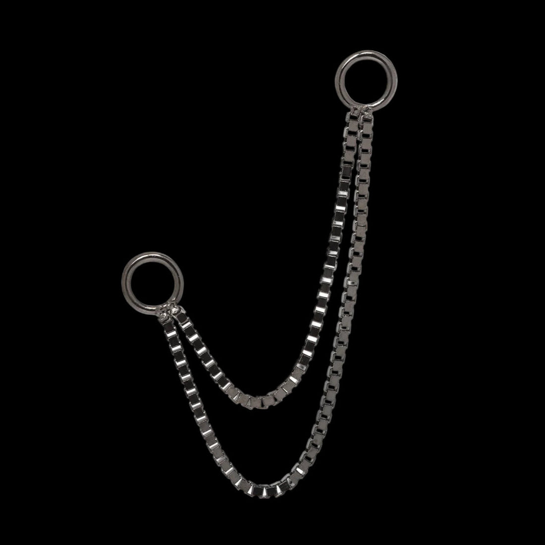 Double Box Chain Black Rhondium