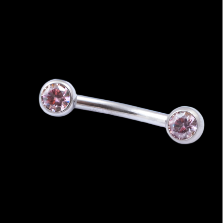 16g 3/8 Double Morganite Curve Ti.