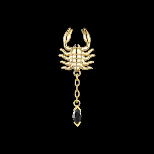 "Draco Scorpion" Genuine Black Agate YG