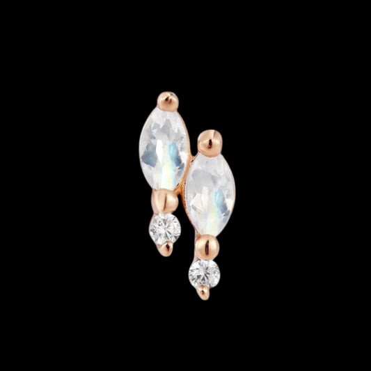 "Dreamland" Rainbow Moonstone w CZ