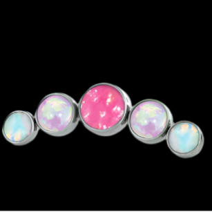 5 gem Pink Opal Cluster Ti.