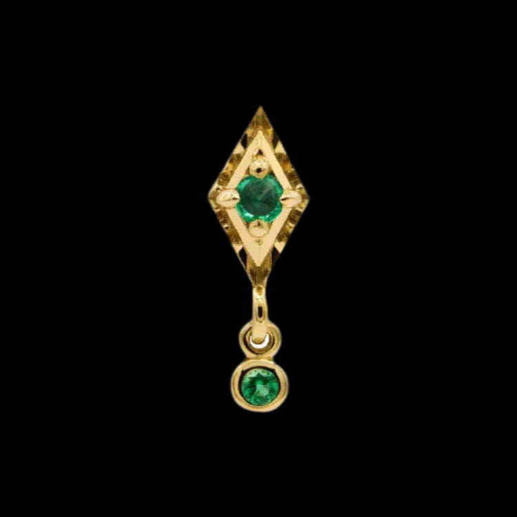 "Dyna Drop" Genuine Emerald YG