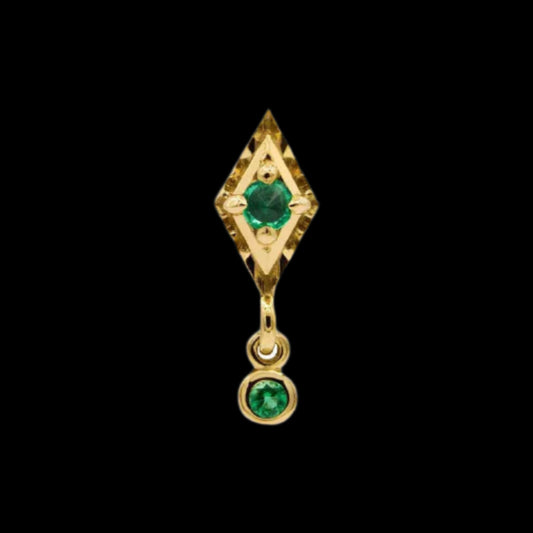 "Dyna Drop" Genuine Emerald YG