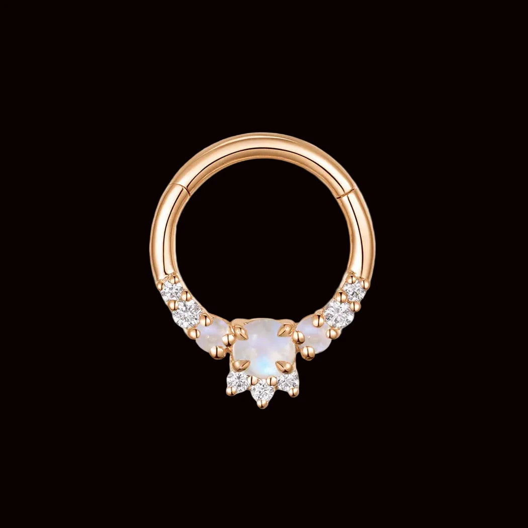 "Elaborate Leia" Genuine Moonstone/Diamond RG Clicker