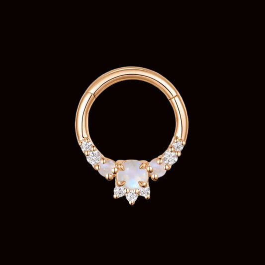 "Elaborate Leia" Genuine Moonstone/Diamond RG Clicker