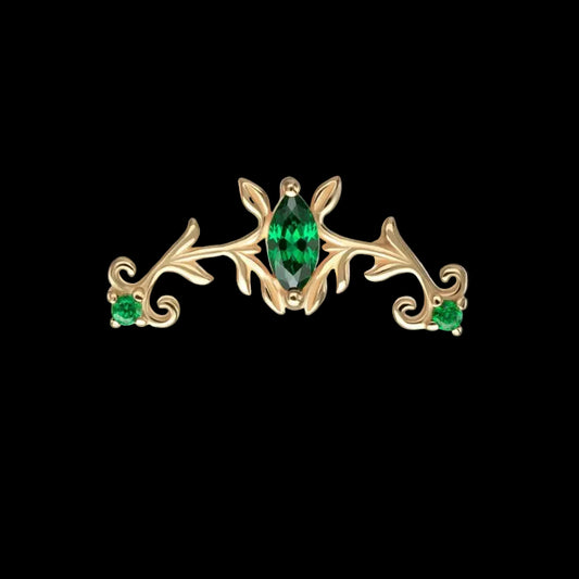 "Emerald Crown" Green CZ YG