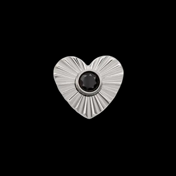 "Radiant Heart" Black CZ Ti.