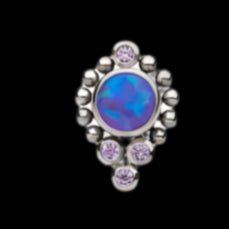 Purp Opal Beaded Cluster 16g Threaded Top Ti