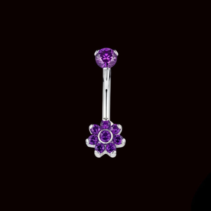Double Purple Flower Navel Curve Ti.