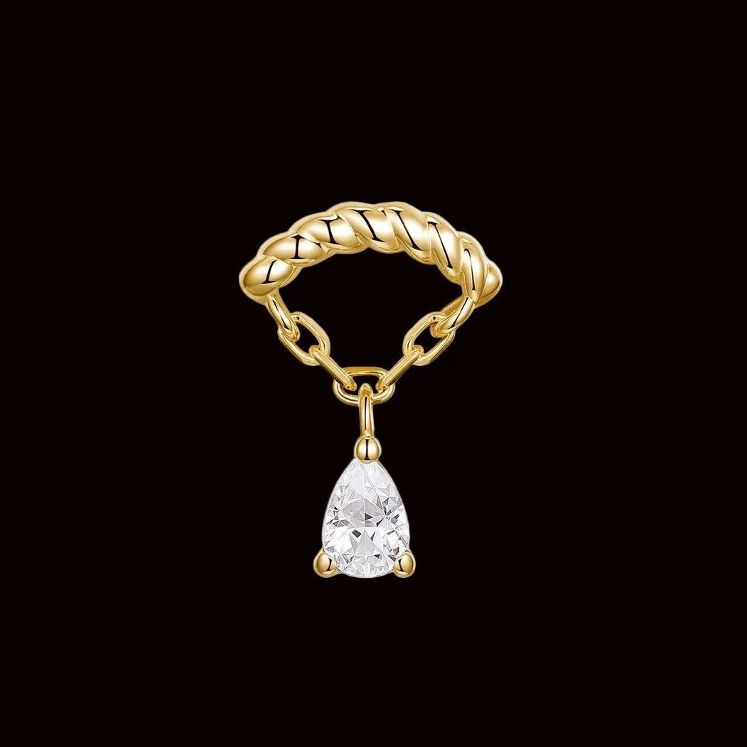 "Flutter" CZ 14k YG