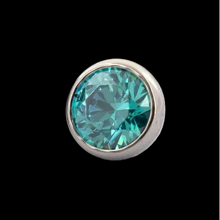 5m Frosty Mint Ball Gem 14g Threaded Top Ti.