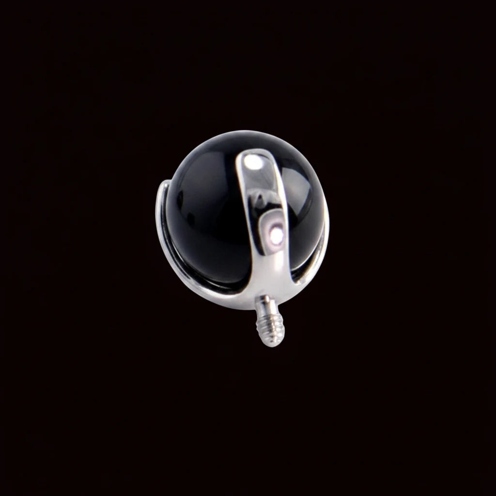 3m Genuine Black Onyx Ball 16g Threaded Top Ti.
