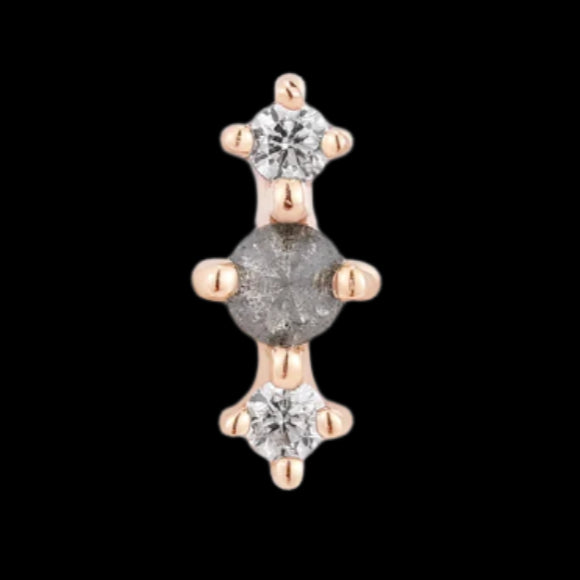 "Ghost Flower" Genuine Grey Diamond/CZ RG