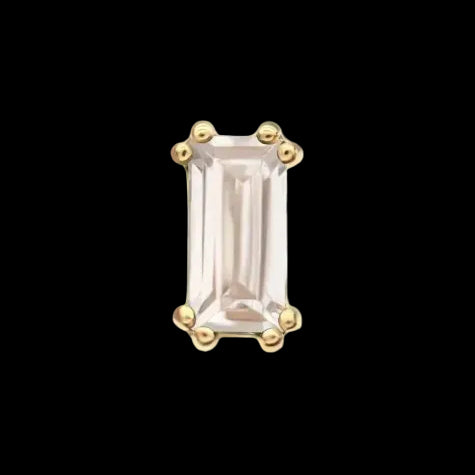 4m Emerald Cut CZ Prong YG