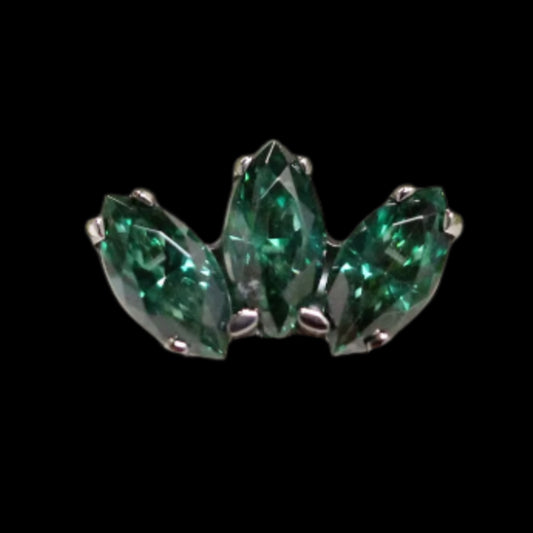 Emerald Green Marquise Fan Ti