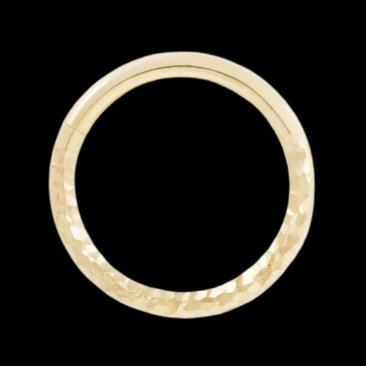 18g 5/16 Hammered Seamring YG
