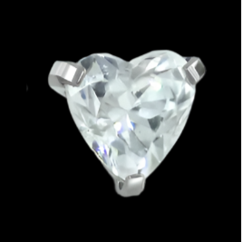 Heart Prong CZ Ti