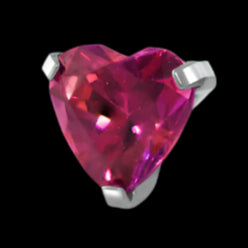 Heart Prong Dark Red Ti.